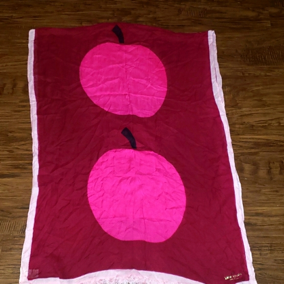 KATE SPADE NEW YORK GIANT APPLE colorful SCARF wrap shrug - Picture 3 of 6